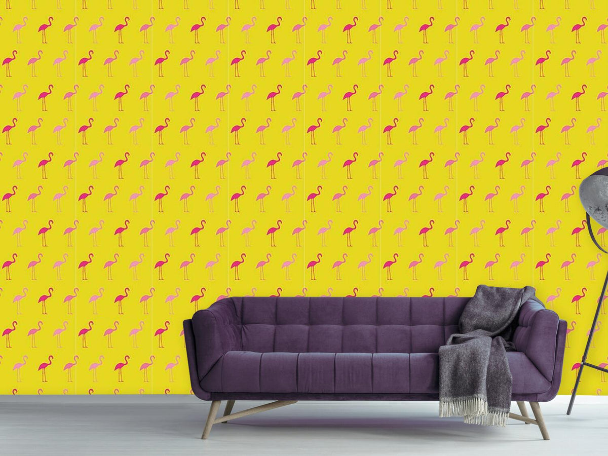 patterned-wallpaper-pretty-flamingo-rose