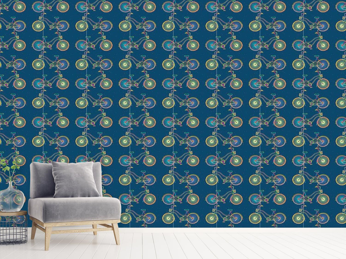 patterned-wallpaper-whimsical-bicycles