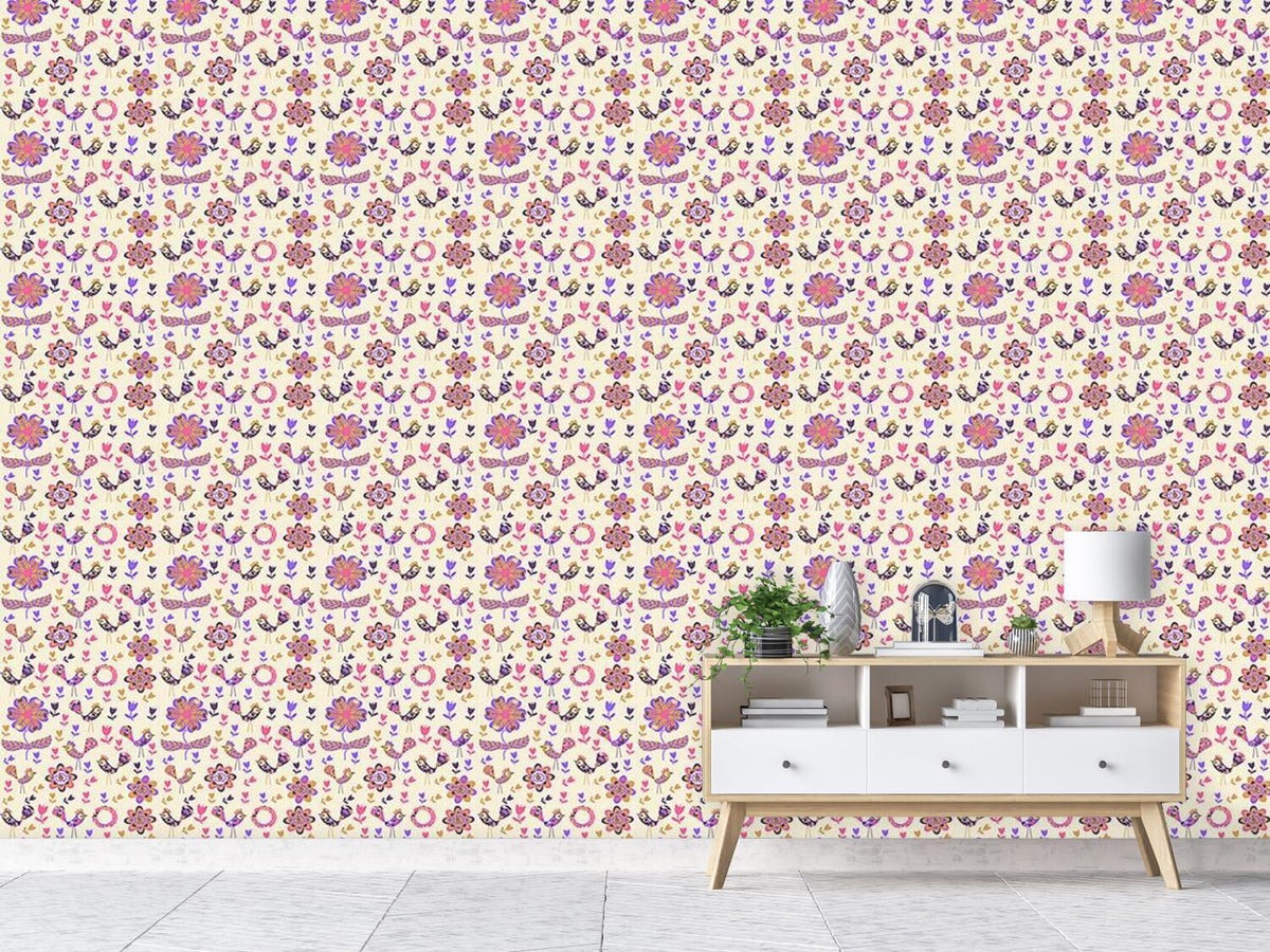 patterned-wallpaper-patchwork-birds-in-the-garden