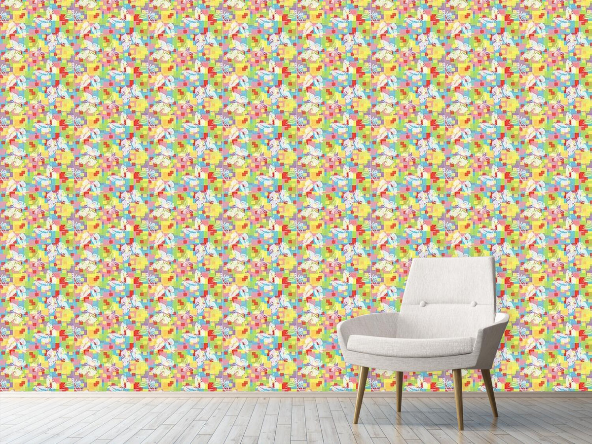 patterned-wallpaper-check-with-butterflies