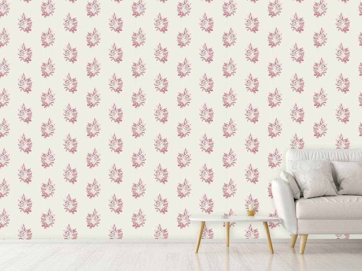 patterned-wallpaper-lily-of-the-valley-and-rose